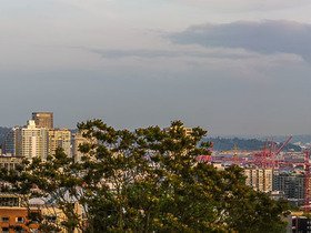 USA 2014 - 4692 - Seattle - Skyline Sunset from Kerry Park-Pano
